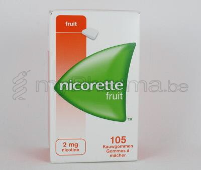 NICORETTE FRUIT 2 MG 105 KAUWGOMMEN                    (geneesmiddel)