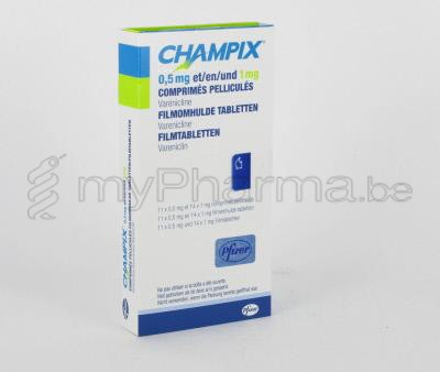 CHAMPIX 0,5 MG 11 TABL+ 1 MG 14 TABL (geneesmiddel)