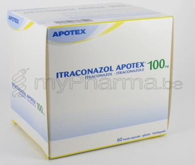 ITRACONAZOL APOTEX 100 MG  60 CAPS  (geneesmiddel)
