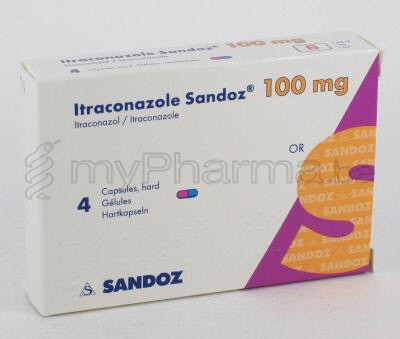 ITRACONAZOLE SANDOZ 100 MG  4 CAPS (geneesmiddel)