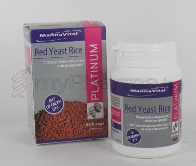 MANNAVITAL RED YEAST RICE PLATINIUM 60 v-caps (voedingssupplement)