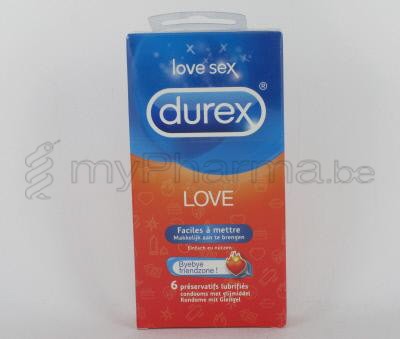 DUREX LOVE 6 condooms met glijmiddel                 (medisch hulpmiddel)