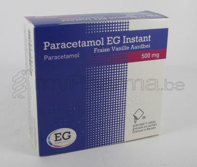PARACETAMOL EG INSTANT 500 mg 20 zajes (geneesmiddel)